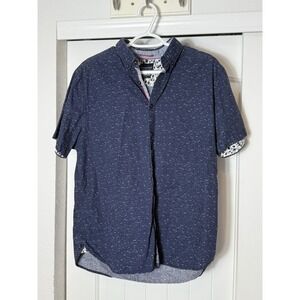 Denim & Flower Men's Blue Slim Fit Button-Up Shirt Size L Ricky Singh